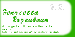 henrietta rozenbaum business card